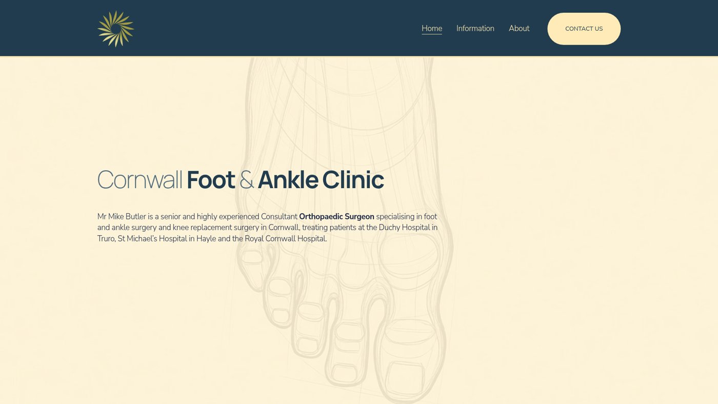 Cornwall Foot & Ankle Clinic website