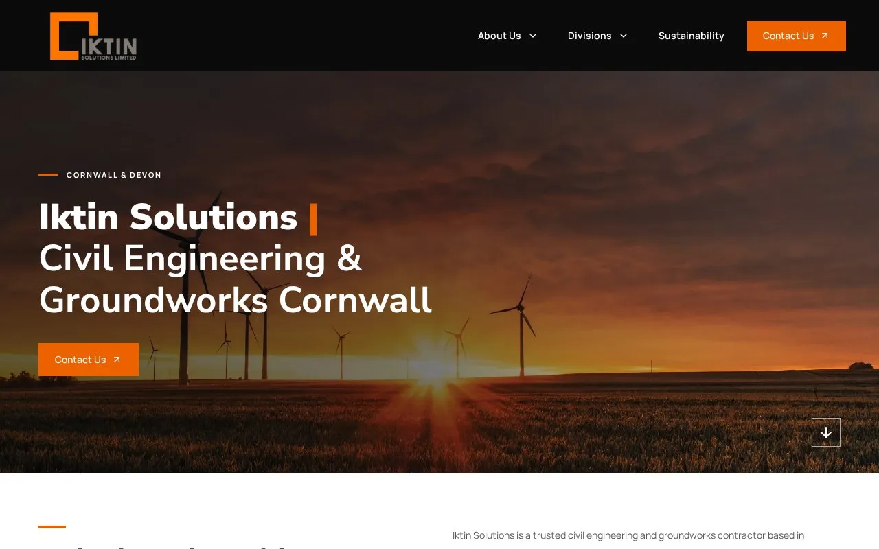 Iktin Solutions — civil engineering website design, Cornwall