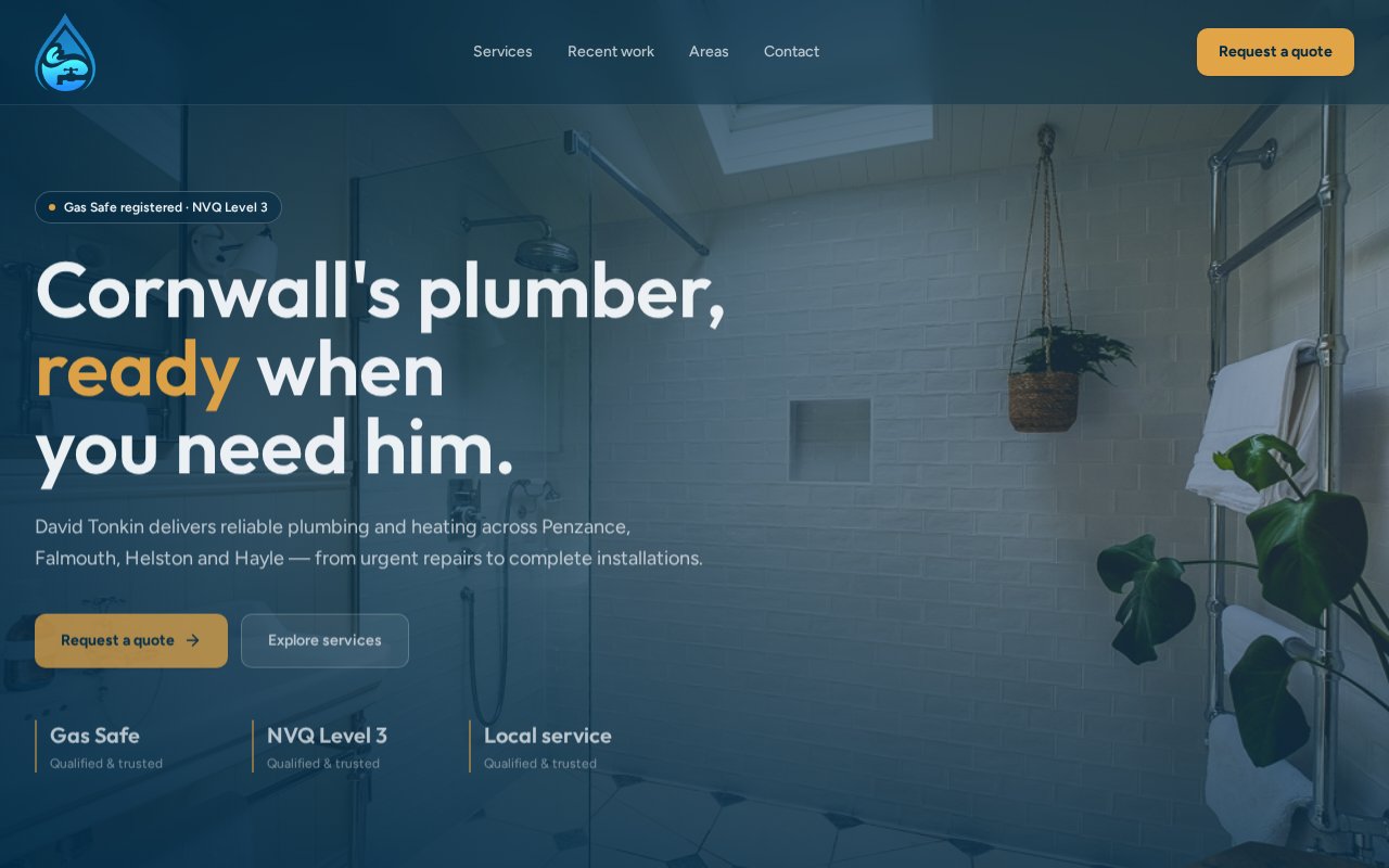 Cornwall Plumber — David Tonkin website