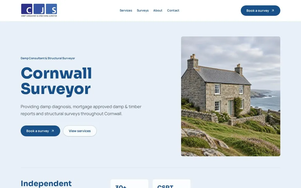 Cornwall Surveyor — property & surveying website design, Cornwall