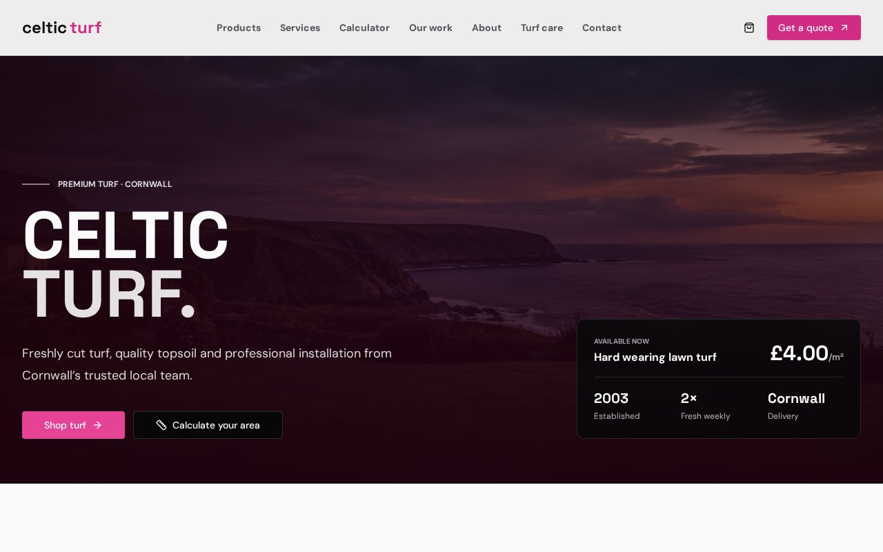 Celtic Turf website